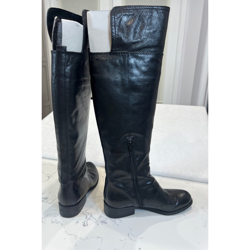 Nine West Noriko Black Knee-High Leather Riding Boots Women 7 M , Gently worn ! - Picture 6 of 16